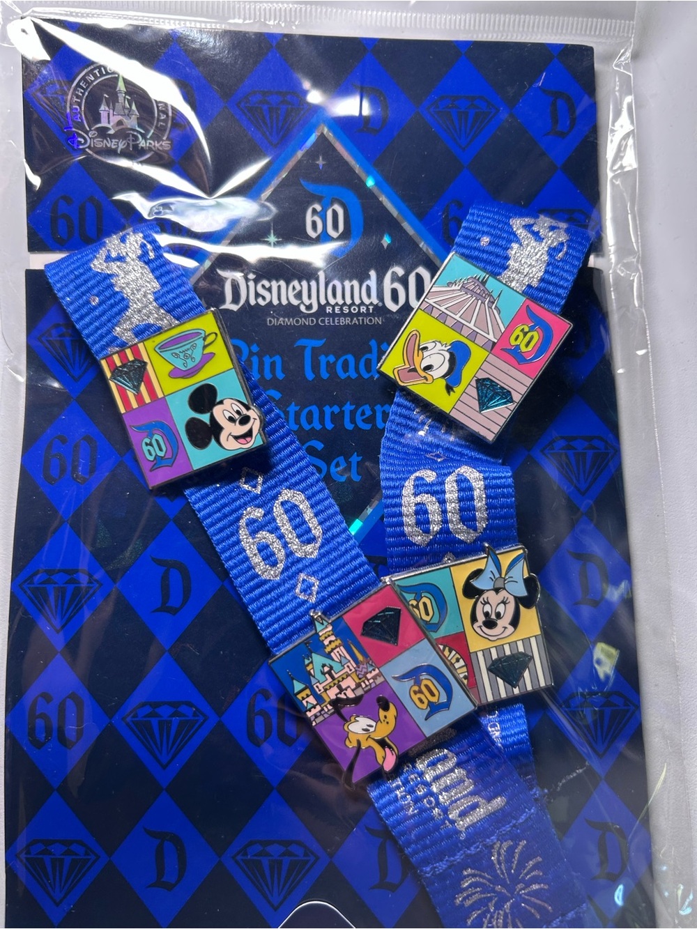 2015 Disneyland 60th Diamond Celebration Pin Trading Starter Set New Sealed